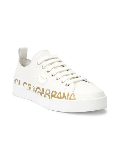 Shop Dolce & Gabbana Logo Low-top Sneakers In Bianco