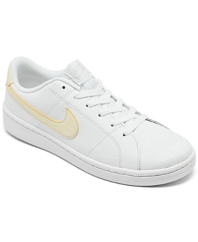 Shop Nike Women's Court Royale 2 Casual Sneakers From Finish Line In White, Coco
