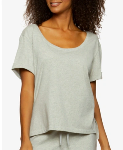 Shop Felina Organic Cotton Scoop Neck Loungewear T-shirt In Pebble
