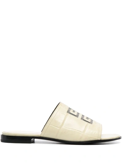 Shop Givenchy 4g-logo Flat Sandals In Nude