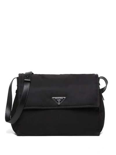 Shop Prada Re-nylon Large Padded Shoulder Bag In Schwarz