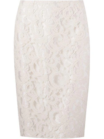 Shop Martha Medeiros Marescot Lace Pencil Skirt In White