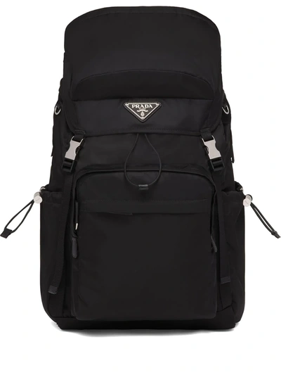 Shop Prada Re-nylon Backpack In Schwarz