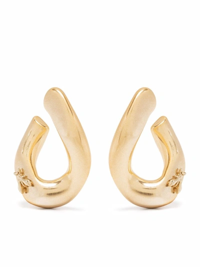 Shop Patrizia Pepe Maxi Chain Earrings In Gold