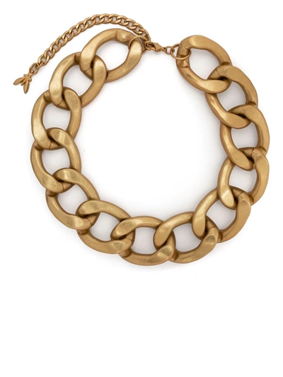 Shop Patrizia Pepe Maxi Chain Choker Necklace In Gold