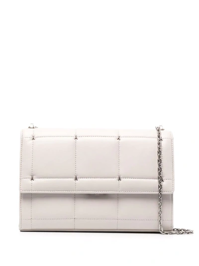 Shop Patrizia Pepe Puffy Quilted Shoulder Bag In Grau