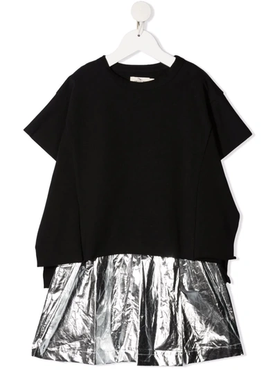 Shop Andorine Teen Colour-block Shift Dress In Black
