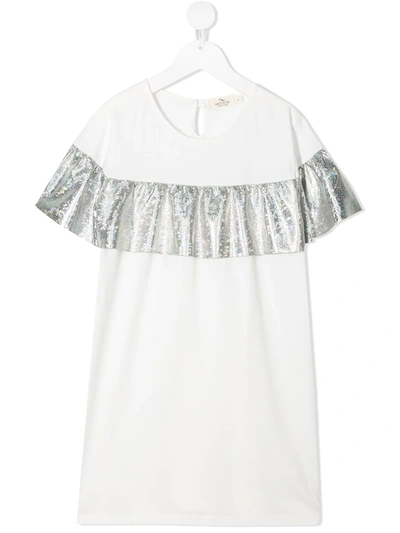 Shop Andorine Teen Embellished Short-sleeved T-shirt Dress In White