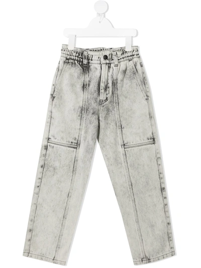 Shop Andorine Teen Stonewashed Denim Jeans In Grey