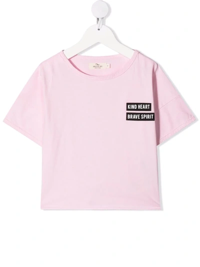 Shop Andorine Teen Logo Crew-neck T-shirt In Pink