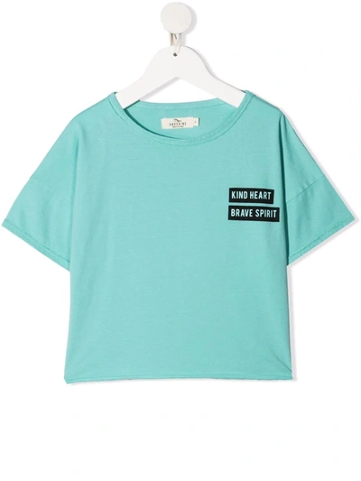 Shop Andorine Teen Logo Crew-neck T-shirt In Green