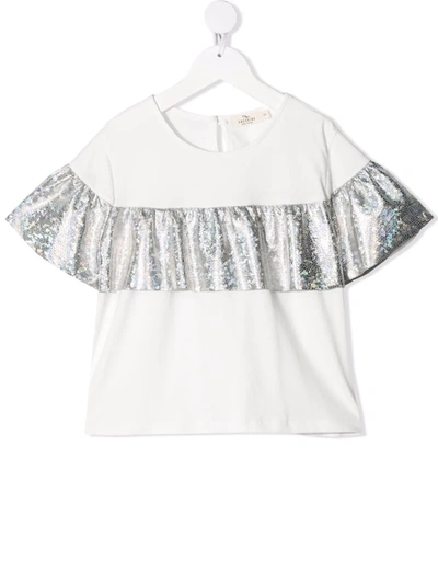 Shop Andorine Teen Ruffle Short-sleeve Blouse In White