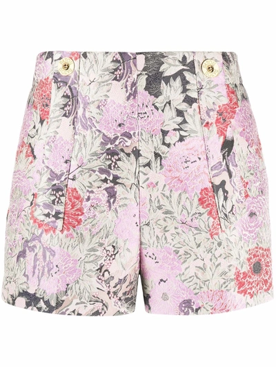 Shop Patou High-waisted Floral Shorts In Pink