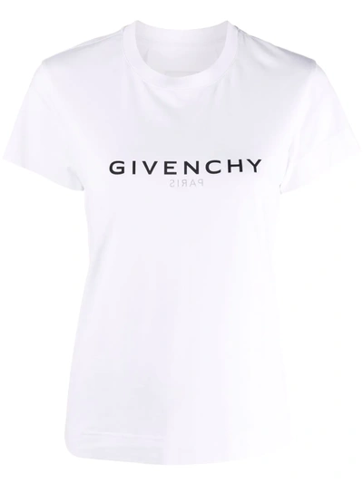 Shop Givenchy Reverse Logo-print Slim T-shirt In White