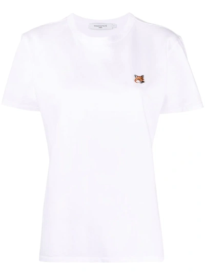 Shop Maison Kitsuné Fox-appliqué Cotton T-shirt In White