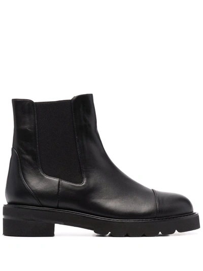 Shop Stuart Weitzman Frankie Lift Leather Ankle Boots In Black