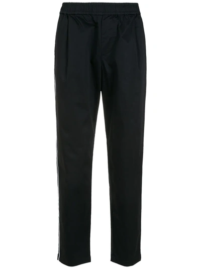 Shop Armani Exchange Side-stripe Elasticated Trousers In Black