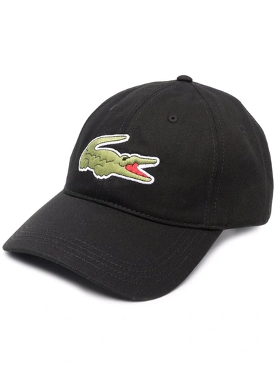 Shop Lacoste Embroidered-logo Baseball Cap In Schwarz