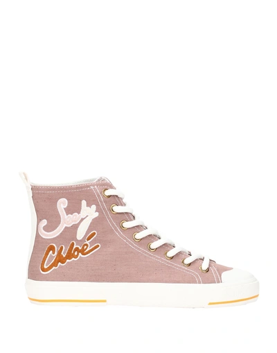 Shop See By Chloé Aryana Sneakers Woman Sneakers Pastel Pink Size 8 Textile Fibers