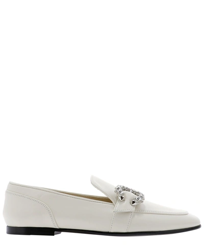 Shop Jimmy Choo "mani Flat" Loafers In White