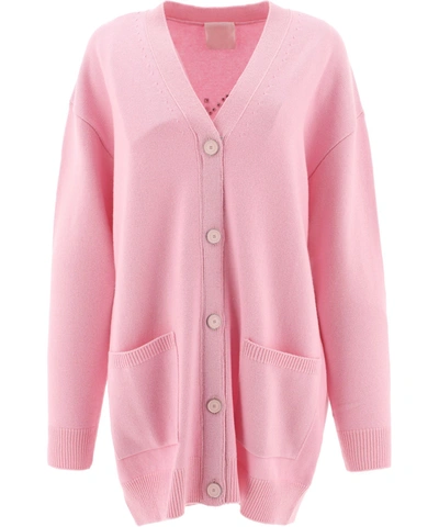 Shop Givenchy Studded Cardigan In Pink