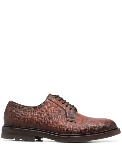 Shop Brunello Cucinelli Lace-up Leather Oxford Shoes In Braun