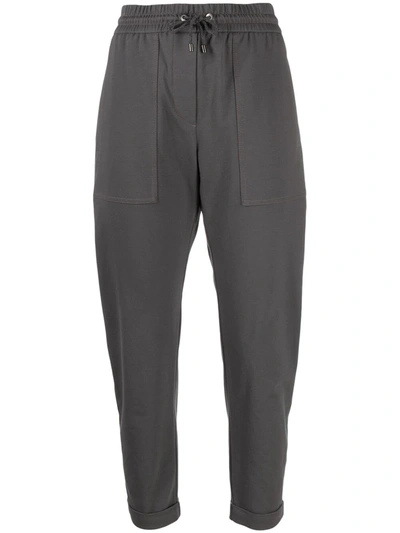 Brunello Cucinelli Cropped Track Pants In Grau