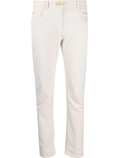 Shop Brunello Cucinelli Cropped Skinny-fit Jeans In Nude