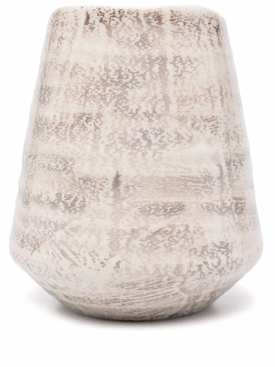 Shop Brunello Cucinelli Textured Conical Vase (15cm) In Nude