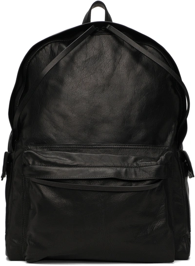 Shop Ann Demeulemeester Black Leather Backpack