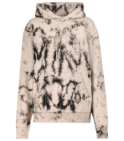 Shop Saint Laurent Tie-dye Cotton Hoodie In 米色