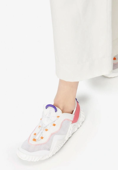 Shop Kenzo Wave Logo Sneakers In White