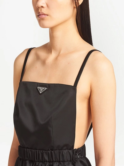 Shop Prada Re-nylon Open-back Playsuit In Rosso