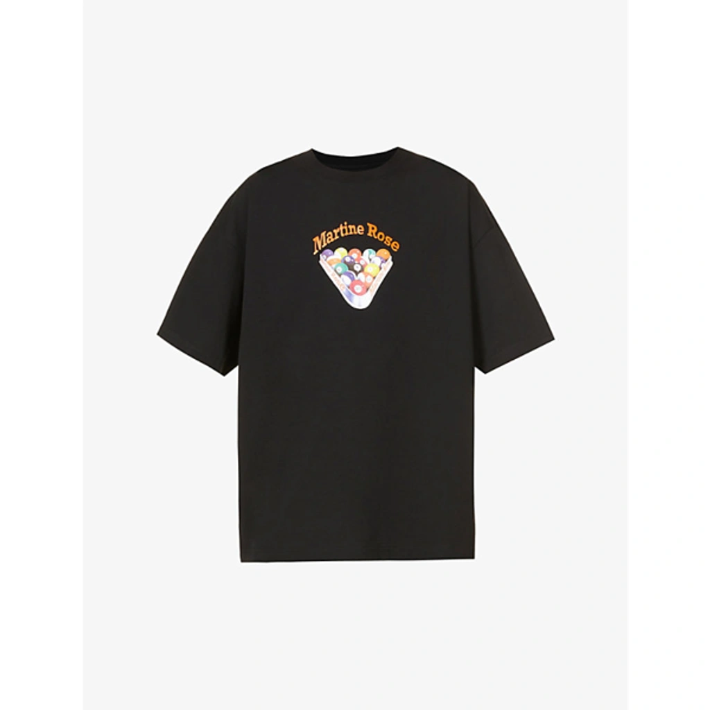 Martine Rose Brittle Pool-logo Cotton-jersey T-shirt In Black | ModeSens