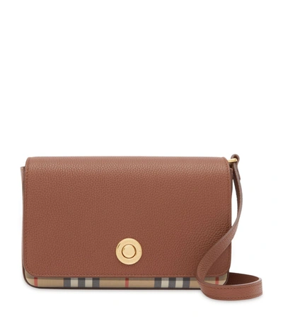 Shop Burberry Hampshire Crossbody Bag In Brown