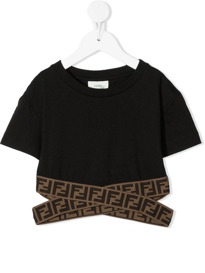 Shop Fendi Jersey Top In Black