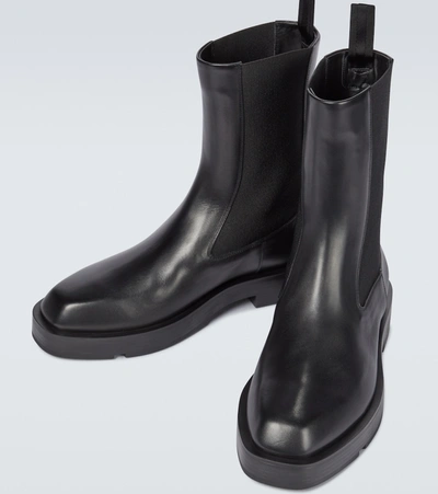 Shop Givenchy Squared Box Leather Chelsea Boots In Black