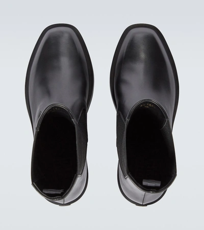 Shop Givenchy Squared Box Leather Chelsea Boots In Black