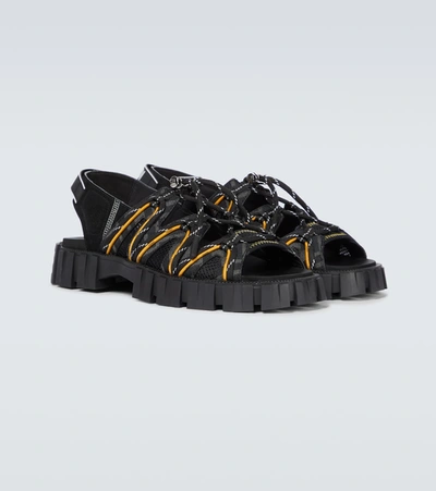 Shop Fendi Technical Strapped Sandals In Black