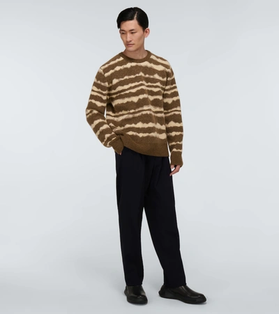 Shop Nanushka Virote Striped Knitted Sweater In Brown