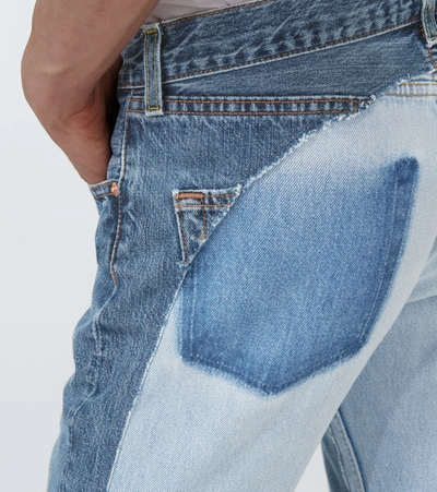 Shop Balenciaga Recycled Slip Patch Jeans In Blue