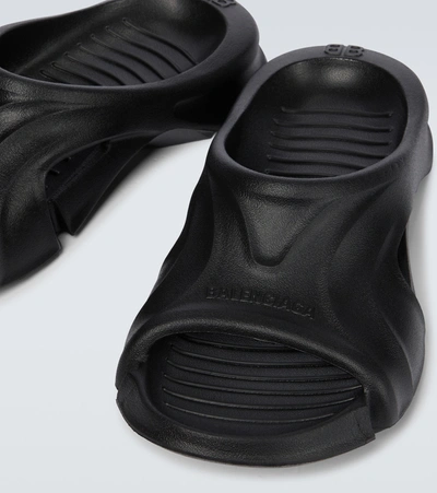 Shop Balenciaga Mold Rubber Slides In Black