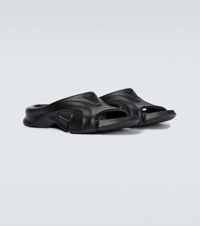 Shop Balenciaga Mold Rubber Slides In Black