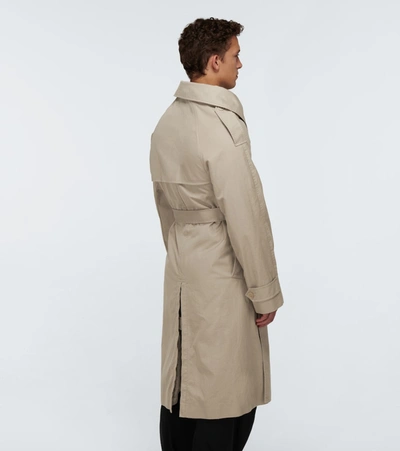 Shop Balenciaga Asymmetric Trench Coat In Beige