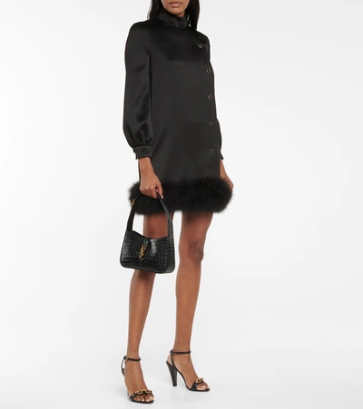 Saint Laurent Le 5 À 7 Leather Shoulder Bag In Black