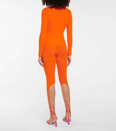 Shop Jacquemus Le Cardigan Tordu Cardigan In Orange