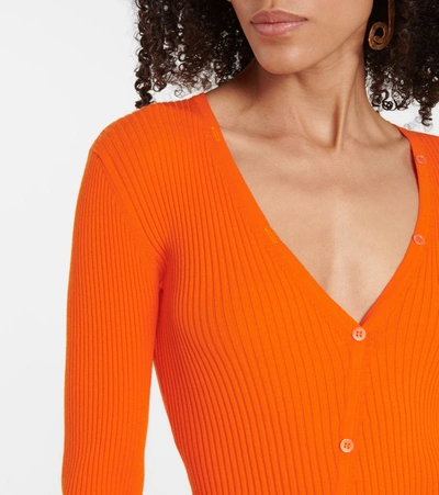 Shop Jacquemus Le Cardigan Tordu Cardigan In Orange