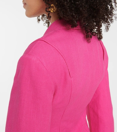 Shop Jacquemus La Veste Sauge Line-blend Jacket In Pink