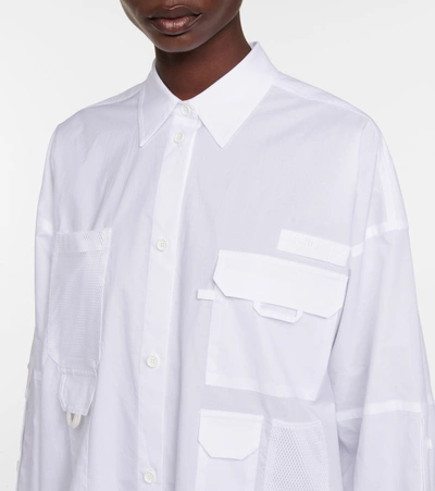 Shop Fendi Cotton Poplin Shirt Dress In White