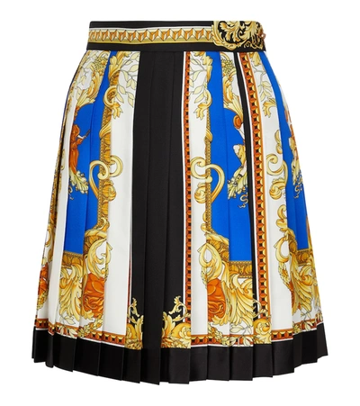 Shop Versace Printed Silk Miniskirt In Multicoloured